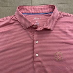 johnnie-O Pink Striped Polo Shirt